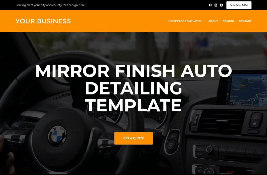 MIrror Finish website template screenshot